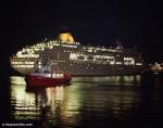 ID 6449 ARCADIA (1989/63524grt/IMO 8611398, ex-STAR PRINCESS, SITMAR FAIRMAJESTY. Renamed OCEAN VILLAGE then transferred to P&O Australia in 2009 and renamed PACIFIC PEARL. Renamed COLUMBUS in 2017. Laid up...